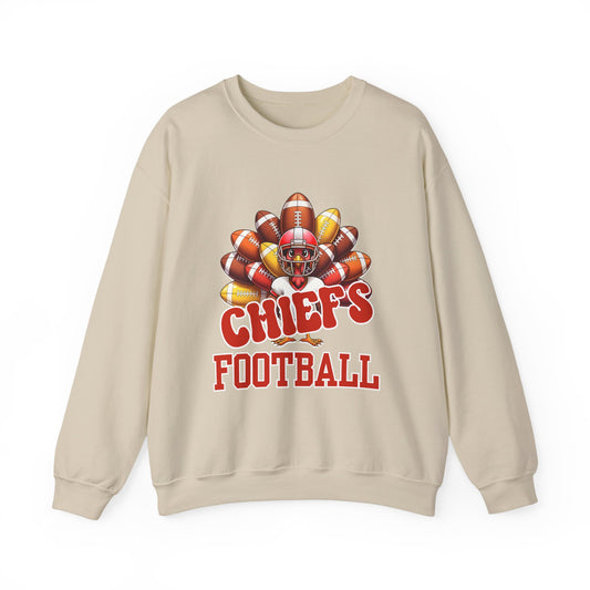 Kansas City Chiefs Thanksgiving Football Crewneck Sweatshirt