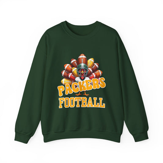 Green Bay Packers Thanksgiving Football Crewneck Sweatshirt