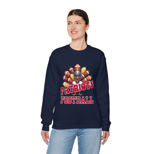 New England Patriots Thanksgiving Football Crewneck Sweatshirt