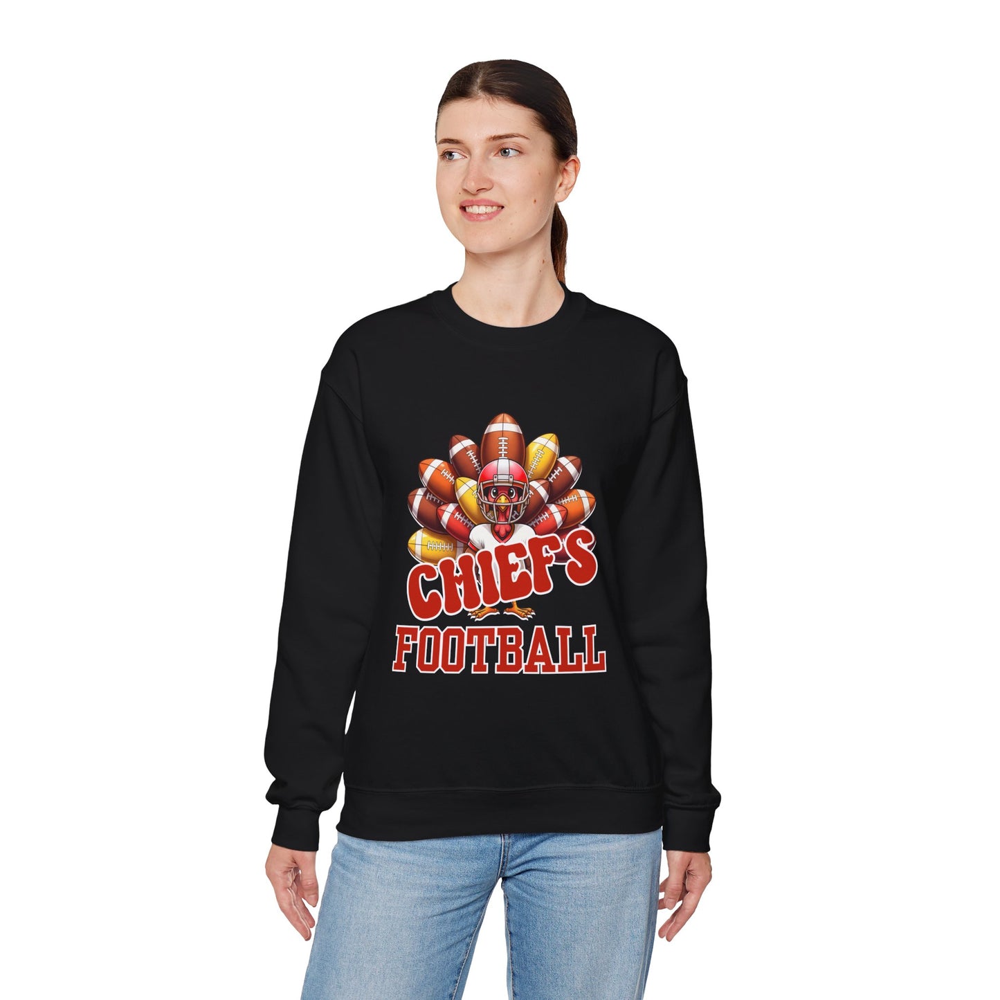 Kansas City Chiefs Thanksgiving Football Crewneck Sweatshirt