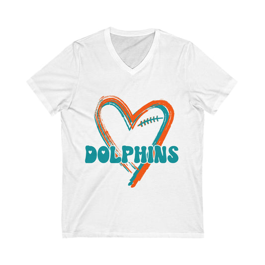 Game Day V-Neck – Love the Dolphins Design
