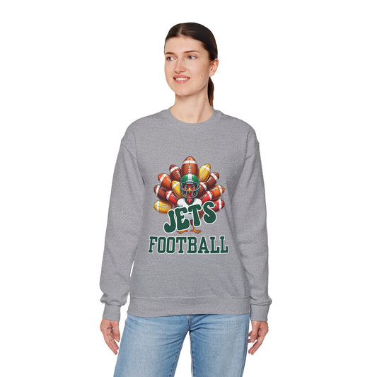 New York Jets Thanksgiving Football Crewneck Sweatshirt