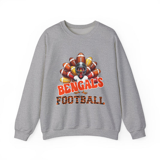 Cincinnati Bengals Thanksgiving Football Crewneck Sweatshirt