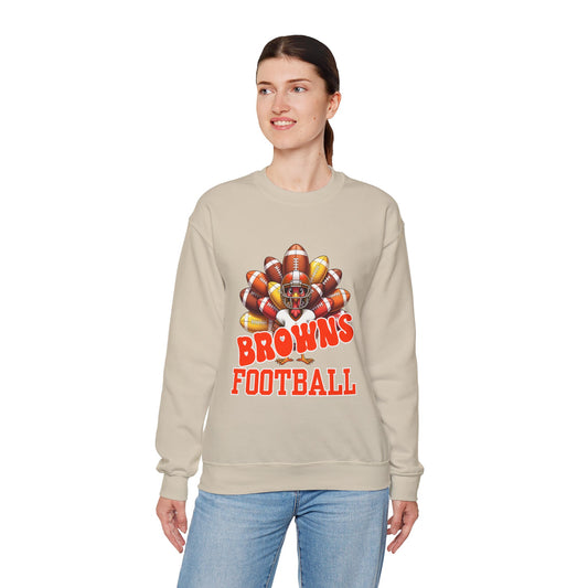 Cleveland Browns Thanksgiving Football Crewneck Sweatshirt
