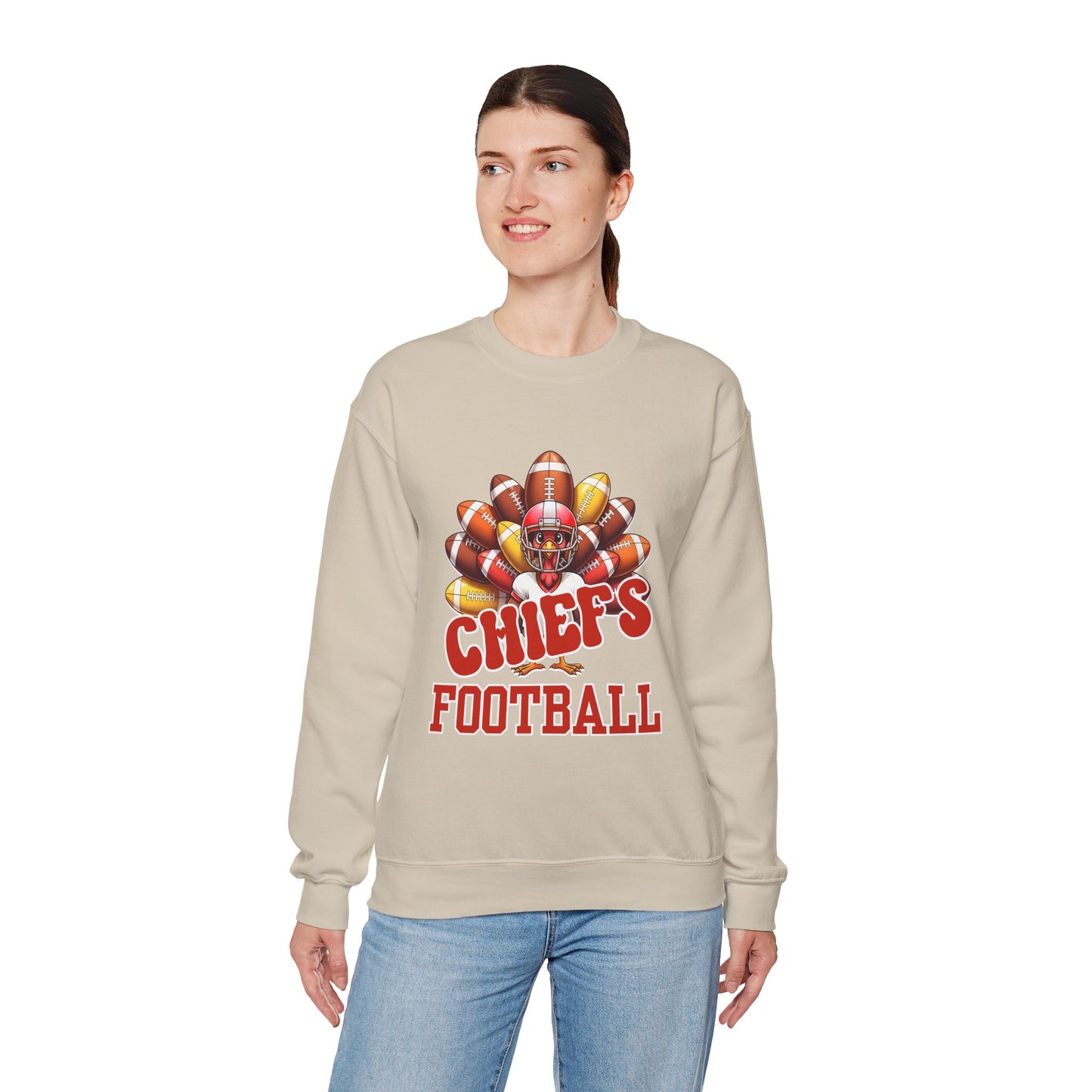 Kansas City Chiefs Thanksgiving Football Crewneck Sweatshirt