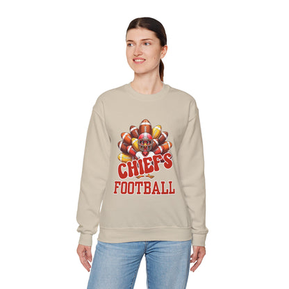 Kansas City Chiefs Thanksgiving Football Crewneck Sweatshirt