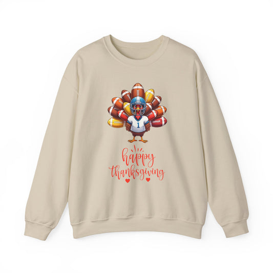 Thanksgiving Football Turkey Crewneck Sweatshirt