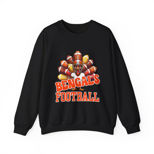 Cincinnati Bengals Thanksgiving Football Crewneck Sweatshirt