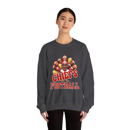 Kansas City Chiefs Thanksgiving Football Crewneck Sweatshirt